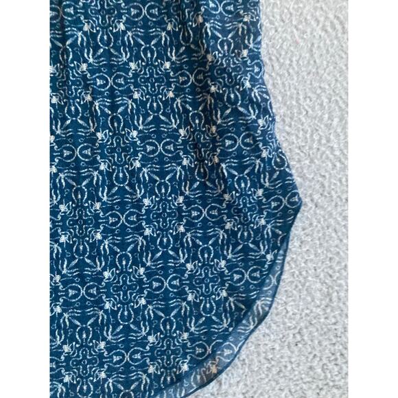 Wilfred Tank Top Medium Boho Geometric Sleeveless Lightweight Blue Hippie Beach - Picture 3 of 10